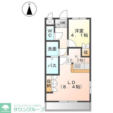 クリフ・リーベル弐番館(1LDK/1階)の間取り写真