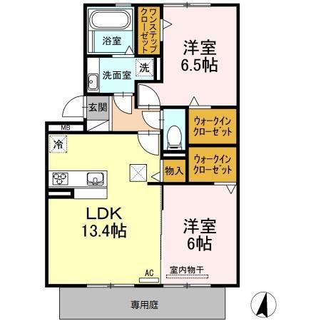 コッペリア(2LDK/1階)の間取り写真