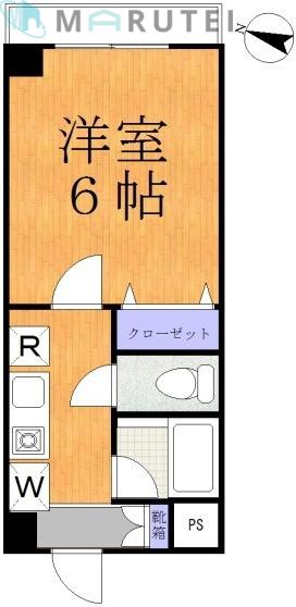 第1静和コーポ(1K/3階)の間取り写真