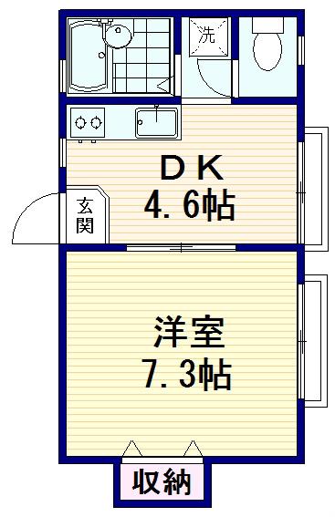KSハイツ(1DK/2階)の間取り写真