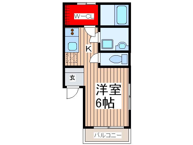 プチィフルール(1K/2階)の間取り写真
