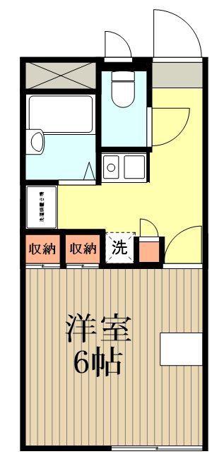 西武新宿線 武蔵関駅 徒歩19分 2階建 築20年(1K/2階)の間取り写真