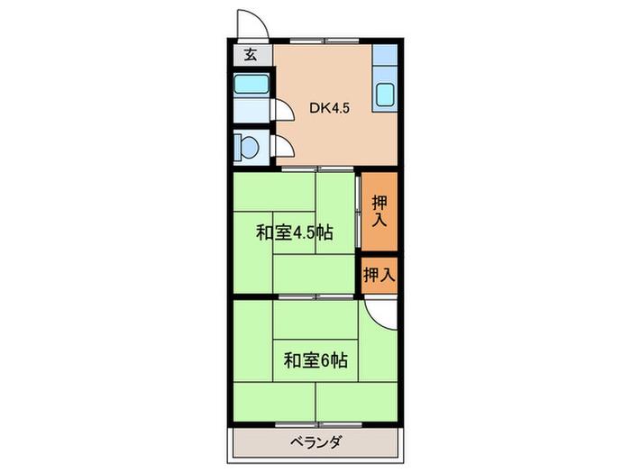 ルミネ第一(2DK/3階)の間取り写真