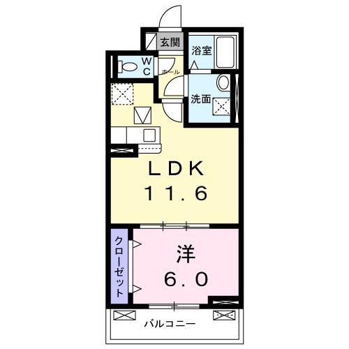 グレイス(1LDK/2階)の間取り写真