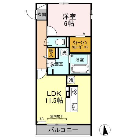 リル インフィニティ(1LDK/3階)の間取り写真