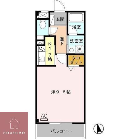 キリベアート(1K/1階)の間取り写真