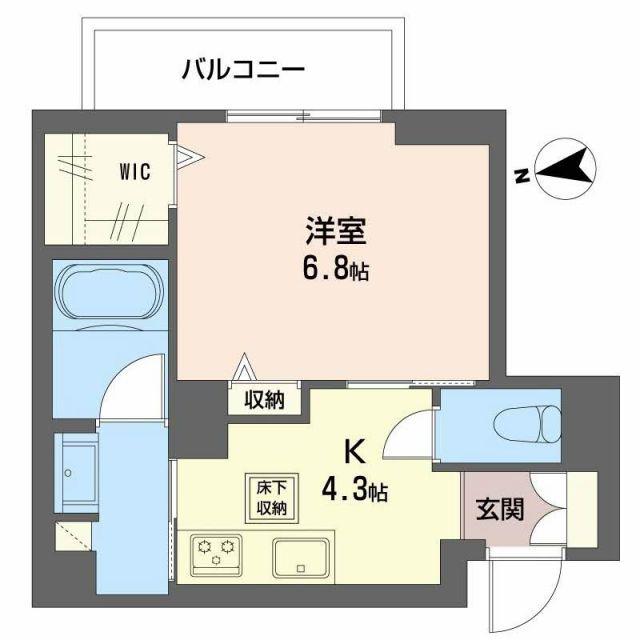 FORENA(1K/1階)の間取り写真