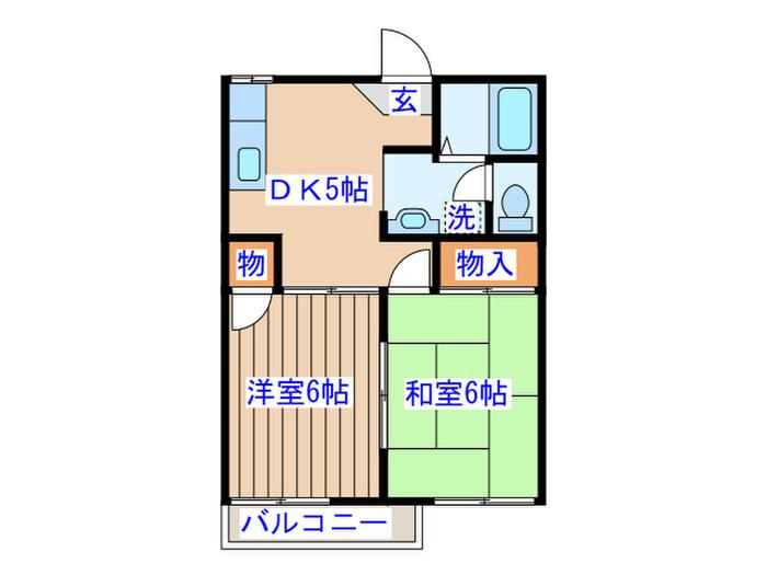 サンパ-ル(2DK/2階)の間取り写真
