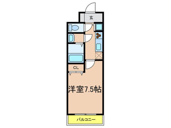 KDXレジデンス三宮(ワンルーム/6階)の間取り写真
