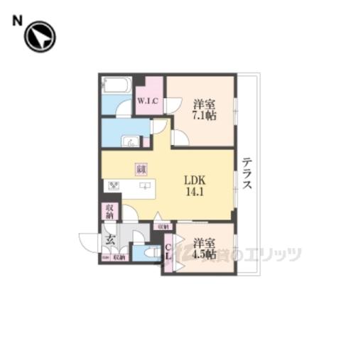 シャーメゾン 守山(2LDK/1階)の間取り写真