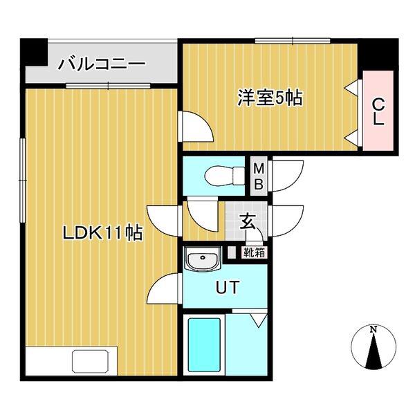 サンライズ山本III(1LDK/2階)の間取り写真