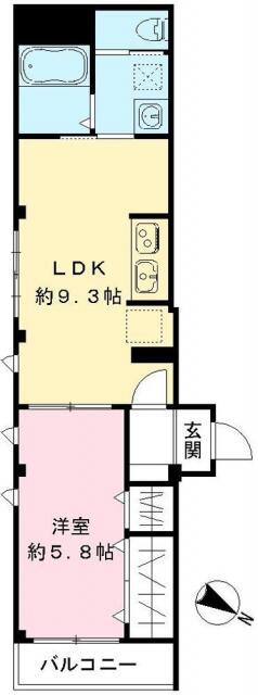 DIAMANT ディアマント(1LDK/2階)の間取り写真