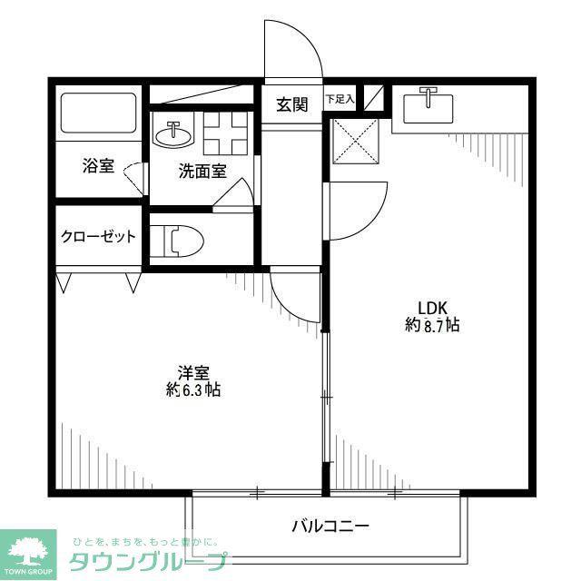 アムールCAGE(1LDK/1階)の間取り写真