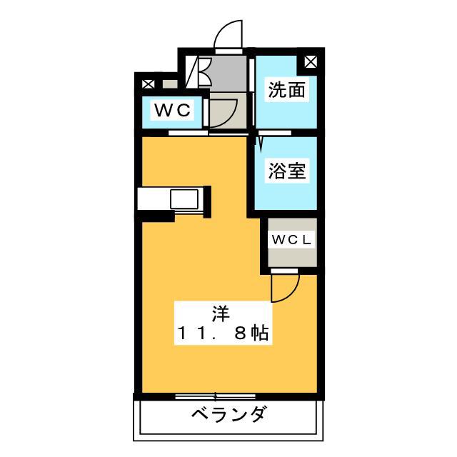 マンダリーノ(ワンルーム/3階)の間取り写真