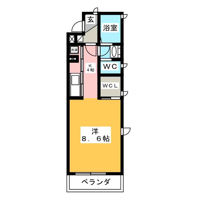 レフィナード(ワンルーム/1階)の間取り写真