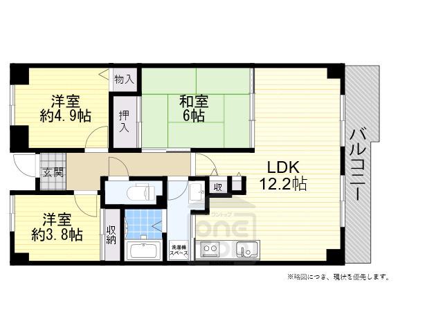 グランベール桃山台(3LDK/4階)の間取り写真