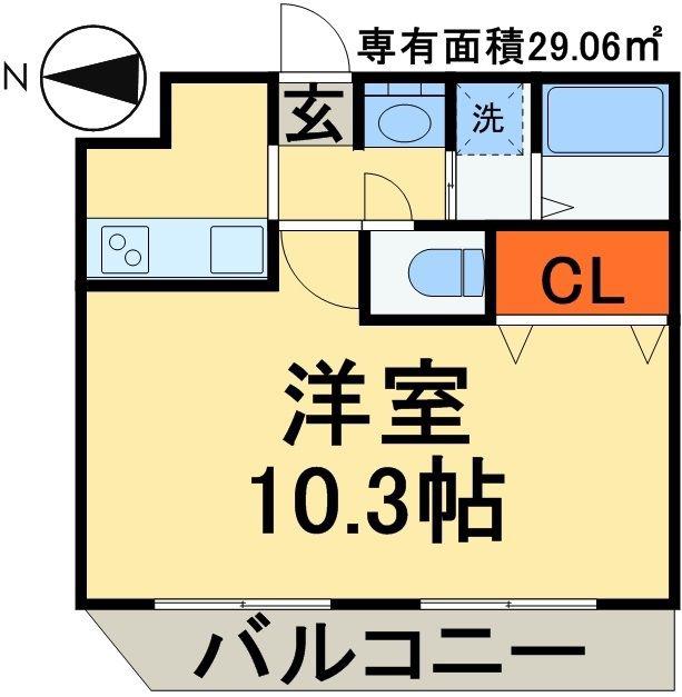 RUBYSGARDENMAKUHARI(ワンルーム/2階)の間取り写真