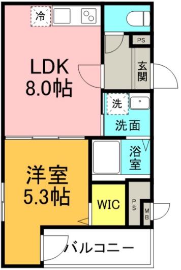 フジパレス エン(1LDK/1階)の間取り写真
