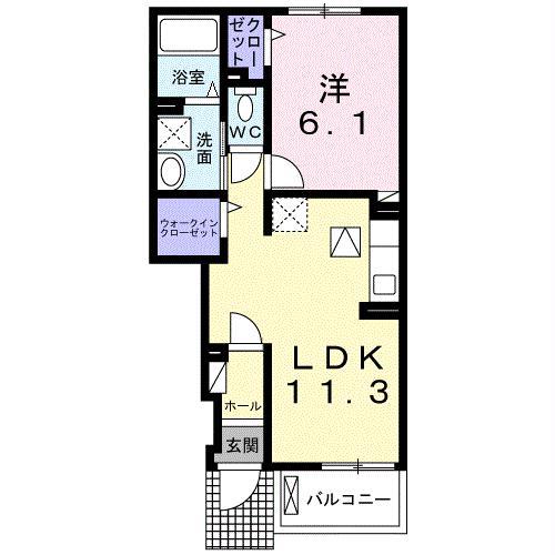 シエル エトワール(1LDK/1階)の間取り写真