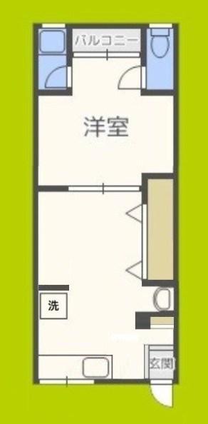 松栄ハイツ(1DK/4階)の間取り写真