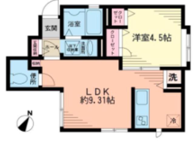 CASA MIA 4(1LDK/1階)の間取り写真