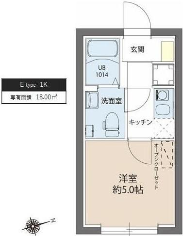 レピュア綾瀬レジデンス(1K/2階)の間取り写真