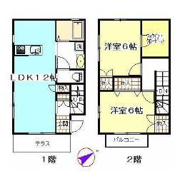 プレアデス・テラス(2LDK/1階)の間取り写真