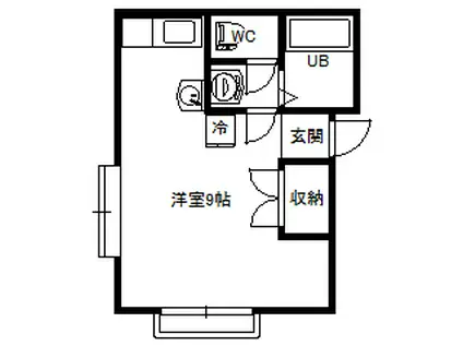 ピーノヴェルデ(ワンルーム/2階)の間取り写真