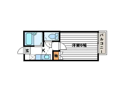 ロフティ伝上山C(1K/2階)の間取り写真