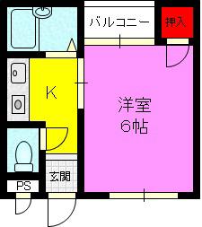メゾンヴィラージュ(1K/3階)の間取り写真