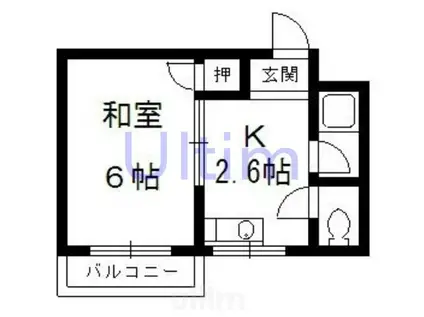 マンション皆栄(1K/1階)の間取り写真