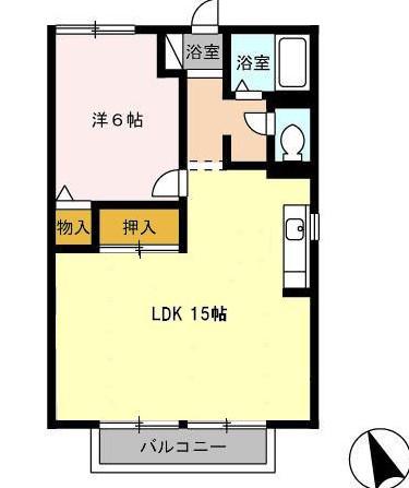 グランディール18-12(1LDK/2階)の間取り写真