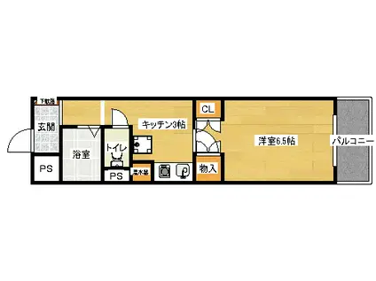 エスポアール石川(1K/7階)の間取り写真