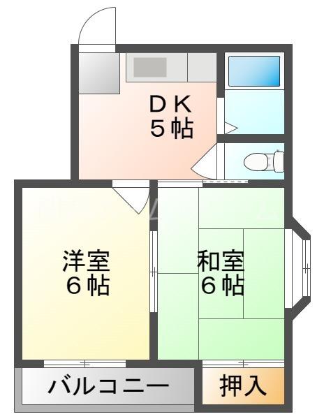 秀和第2ハイツ(2DK/3階)の間取り写真