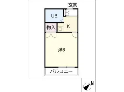 VILLA八田(1K/2階)の間取り写真