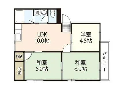 小田コーポ(3LDK/2階)の間取り写真