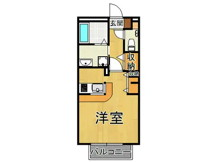 DAIKENN武庫之荘ポルタ(1K/1階)の間取り写真
