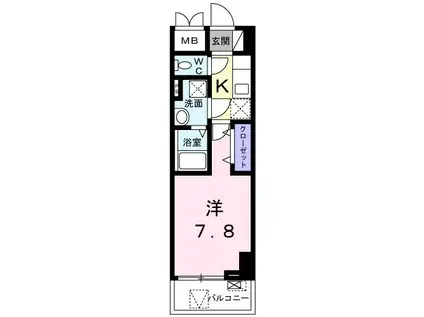 スアヴィス横須賀中央(1K/8階)の間取り写真