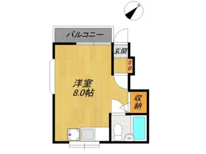 ローズアパート13B(ワンルーム/1階)の間取り写真