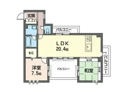ロワイヤル フレーズ 武蔵野(2LDK/3階)の間取り写真