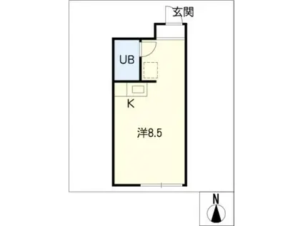 木村ハイツ(ワンルーム/4階)の間取り写真