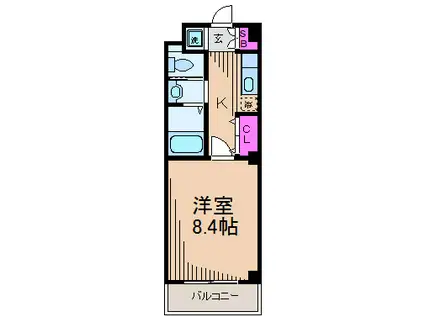 日吉AーⅣ(1K/1階)の間取り写真