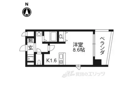 プレサンス京都烏丸NEXT(1K/8階)の間取り写真