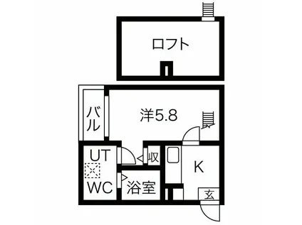 ベルトピア上飯田(1K/1階)の間取り写真
