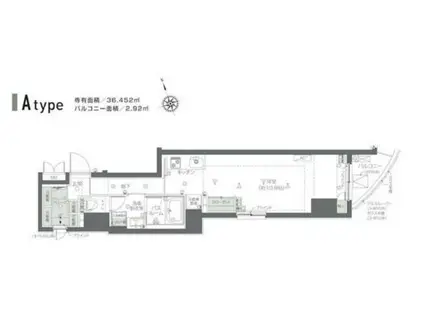 ズーム新宿夏目坂(ワンルーム/4階)の間取り写真