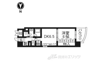 リーガル京都室町御池(1DK/3階)の間取り写真