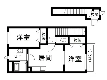 レオーネ三内(2DK/2階)の間取り写真
