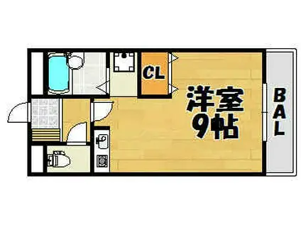 パルハイツ加茂(ワンルーム/3階)の間取り写真