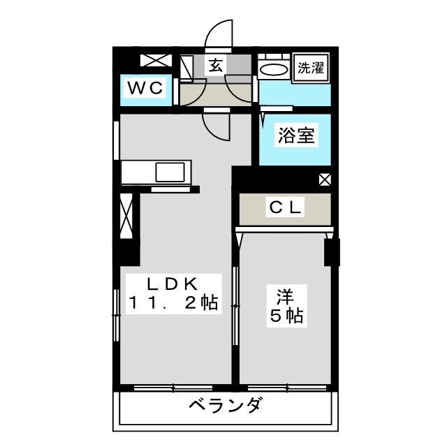 M・S.PALAZZO(1LDK/3階)の間取り写真