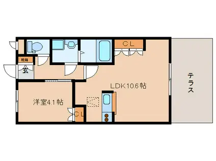 グリーンヒルT・Y(1LDK/1階)の間取り写真